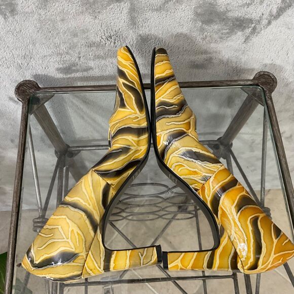 Bellini Textured Patent Leather Heels Pumps women’s size 8 yellow /blk. Career - Picture 7 of 12